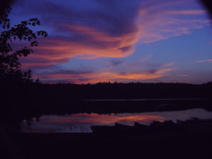 One of the many stunning sunsets on the lake.